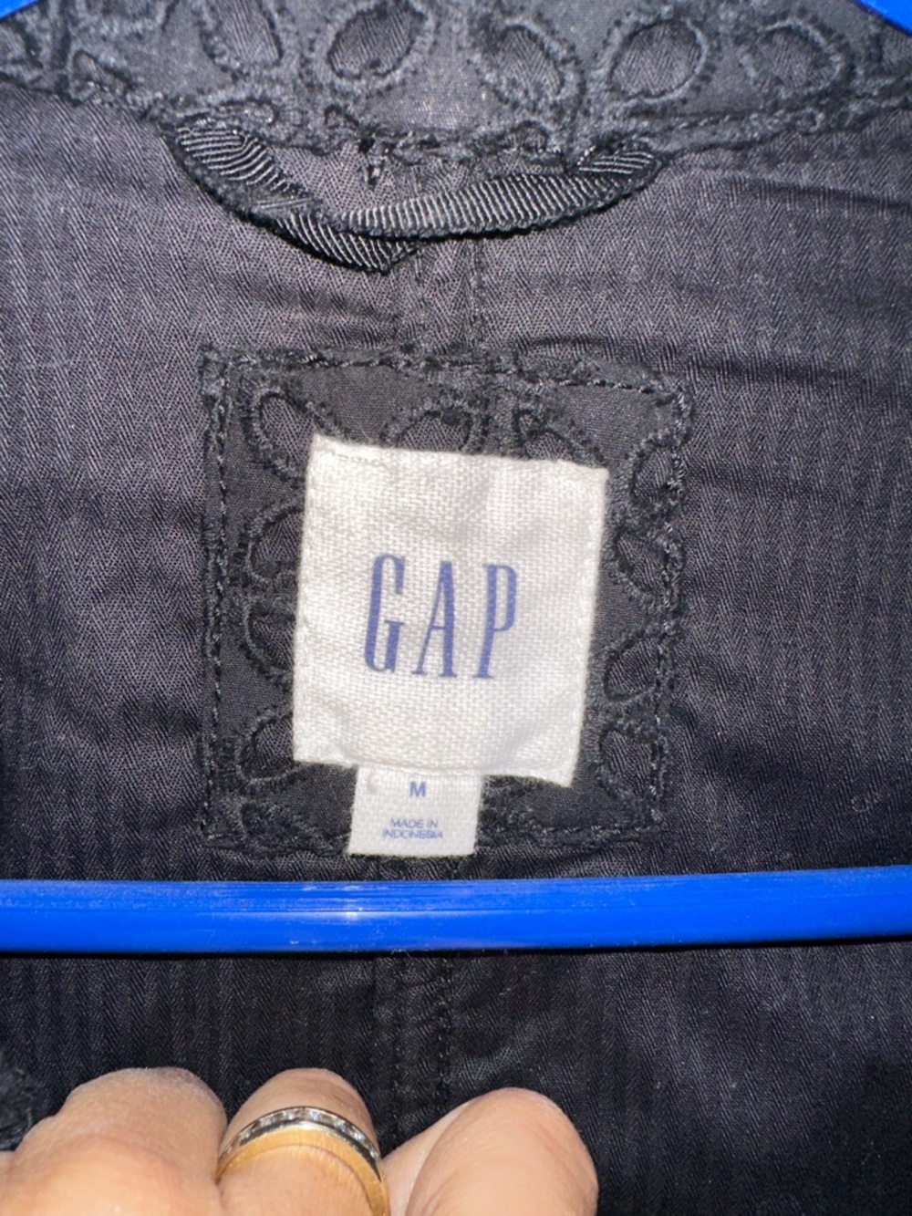 GAP Black Eyelet Utility Jacket with Gold-Tone Hardware & drawstring - Picture 6 of 7